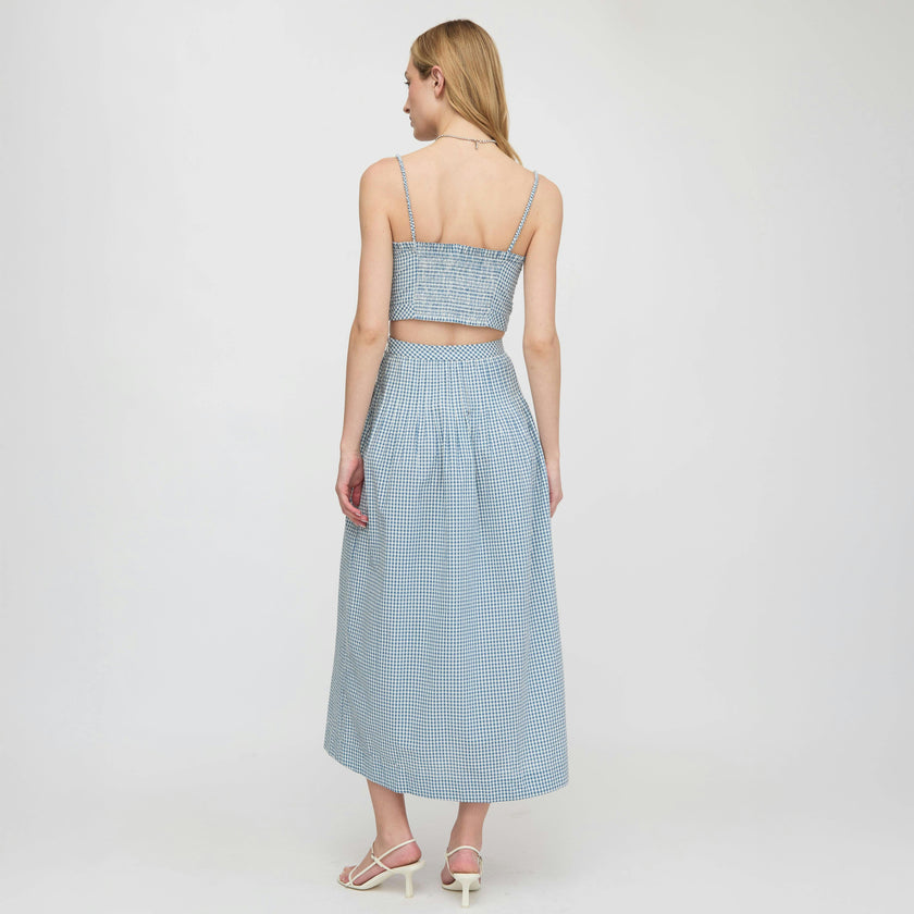 The Ame Skirt - Lagoon Gingham