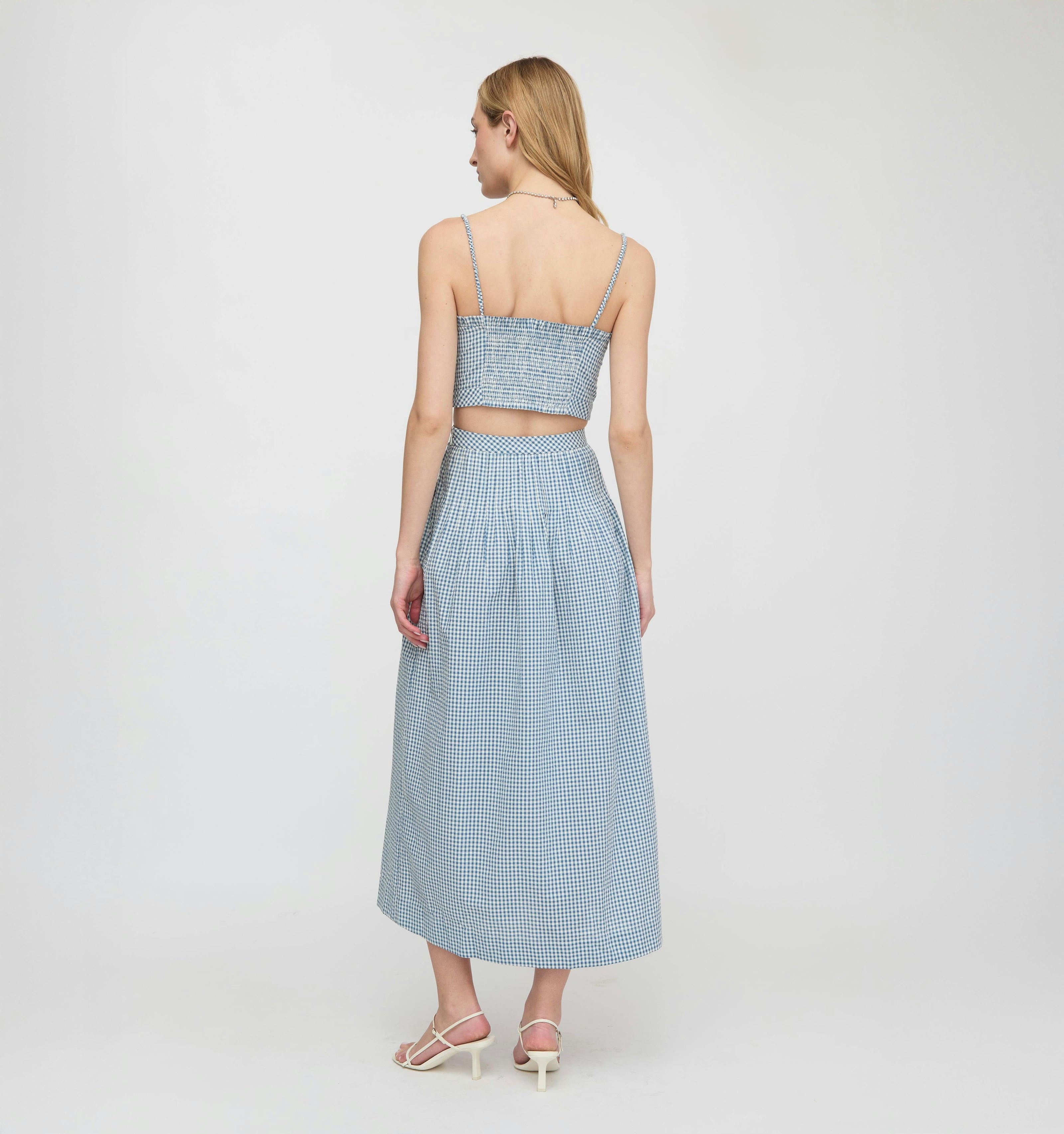 The Ame Skirt - Lagoon Gingham