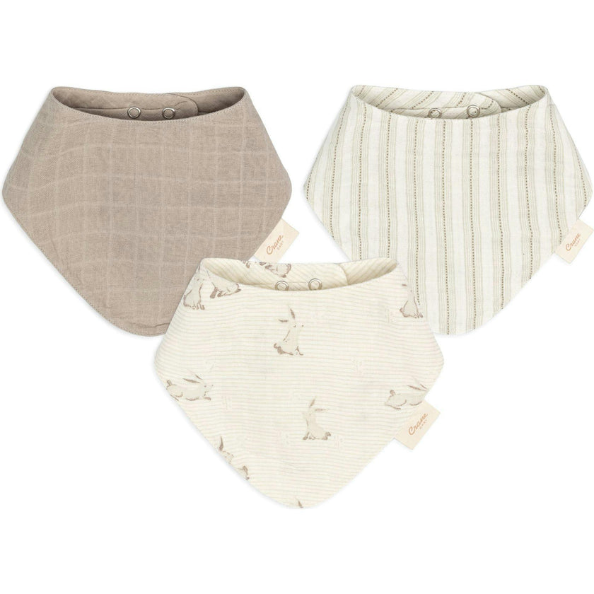 Avery  3-pc. Organic Cotton Baby Bib Set (Bunny)