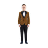 Brown Velvet Suit with Black Accents