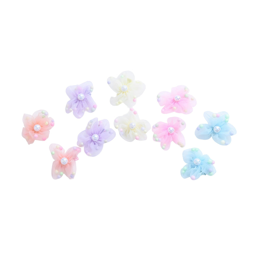 Beaded Flower Hair Tie Set