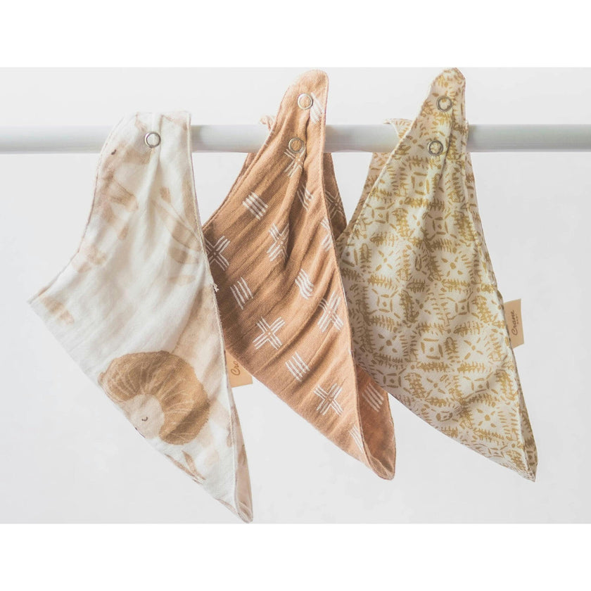 Kendi 3-pc. Muslin Baby Bib Set (Safari Animal)