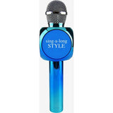 Metallic Blue Karaoke Microphone & Bluetooth Speaker