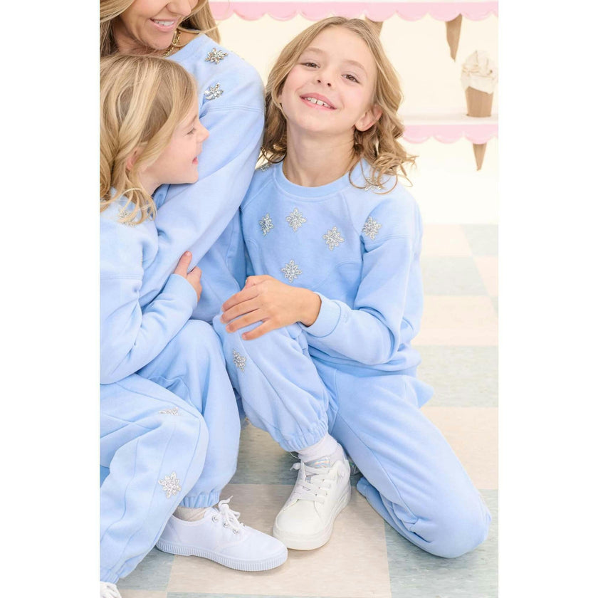 Mini Casey Crewneck Sweatshirt in Light Blue
