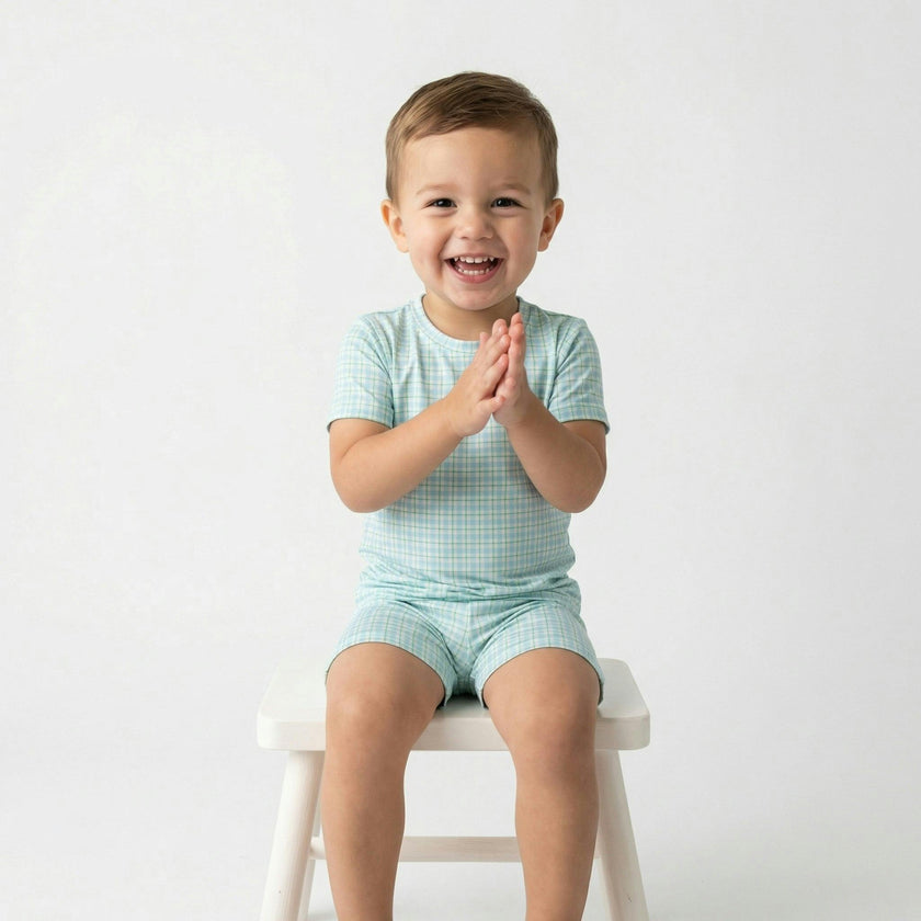 Bluegrass Picnic Short Sleeve & Shorts Bamboo Toddler Pajama Set