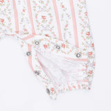 Marnie Rosebud Stripe - Long Sleeve Petal Ruffle Romper