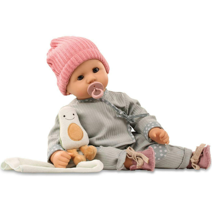Cookie 19" Soft Baby Doll in Grey Outfit with Blue Sleeping Eyes - Can Wear Newborn Clothing