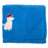Cozy Switch Blanket – Reversible Sherpa & Mink Fleece Blanket with Embroidered Appliqué, French Poodles