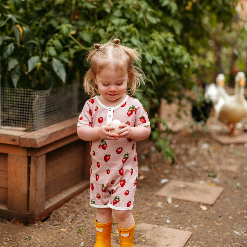 Strawberry Organic Cotton Shortall