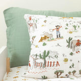 Cotton Muslin Pillowcase 2 Pack - Cowpoke