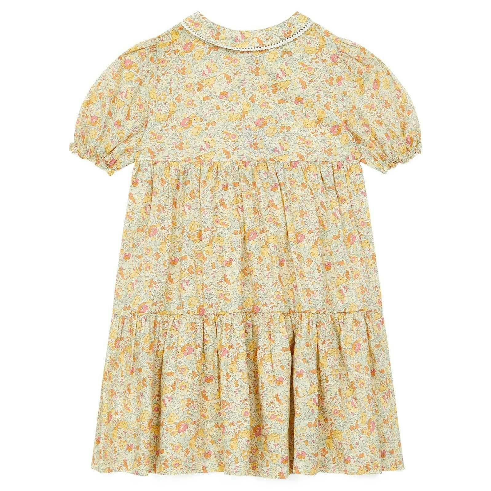 BONTON Enora Yellow Liberty Floral Dress