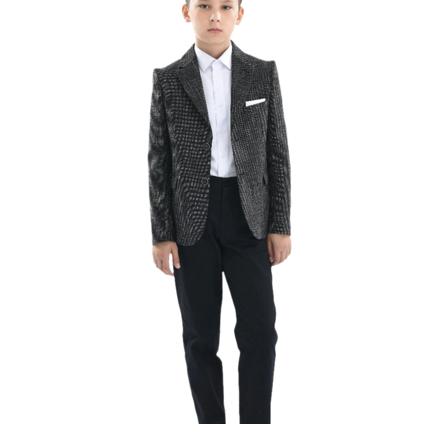 Smoky Gray Peak Lapel Blazer