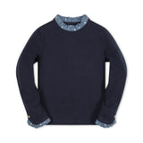 Organic Ruffle Trim Knit Top