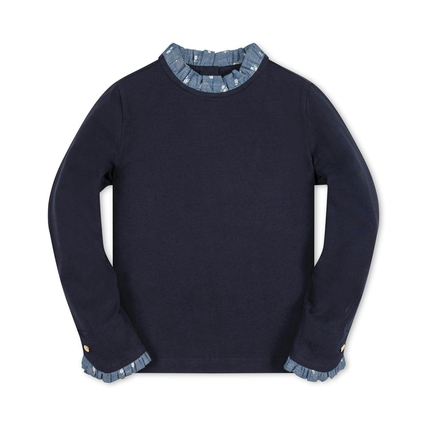 Organic Ruffle Trim Knit Top