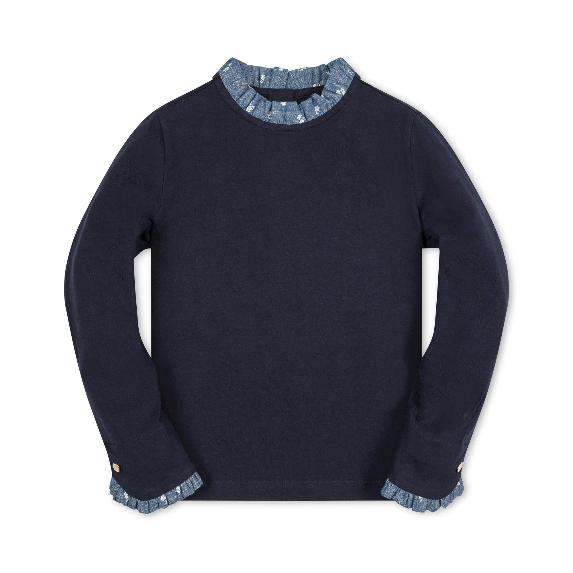 Organic Ruffle Trim Knit Top