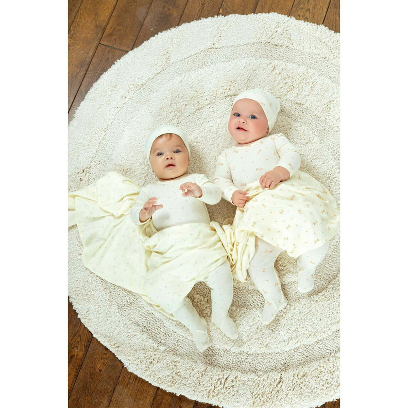 Bamboo Ribbed Floral Footie