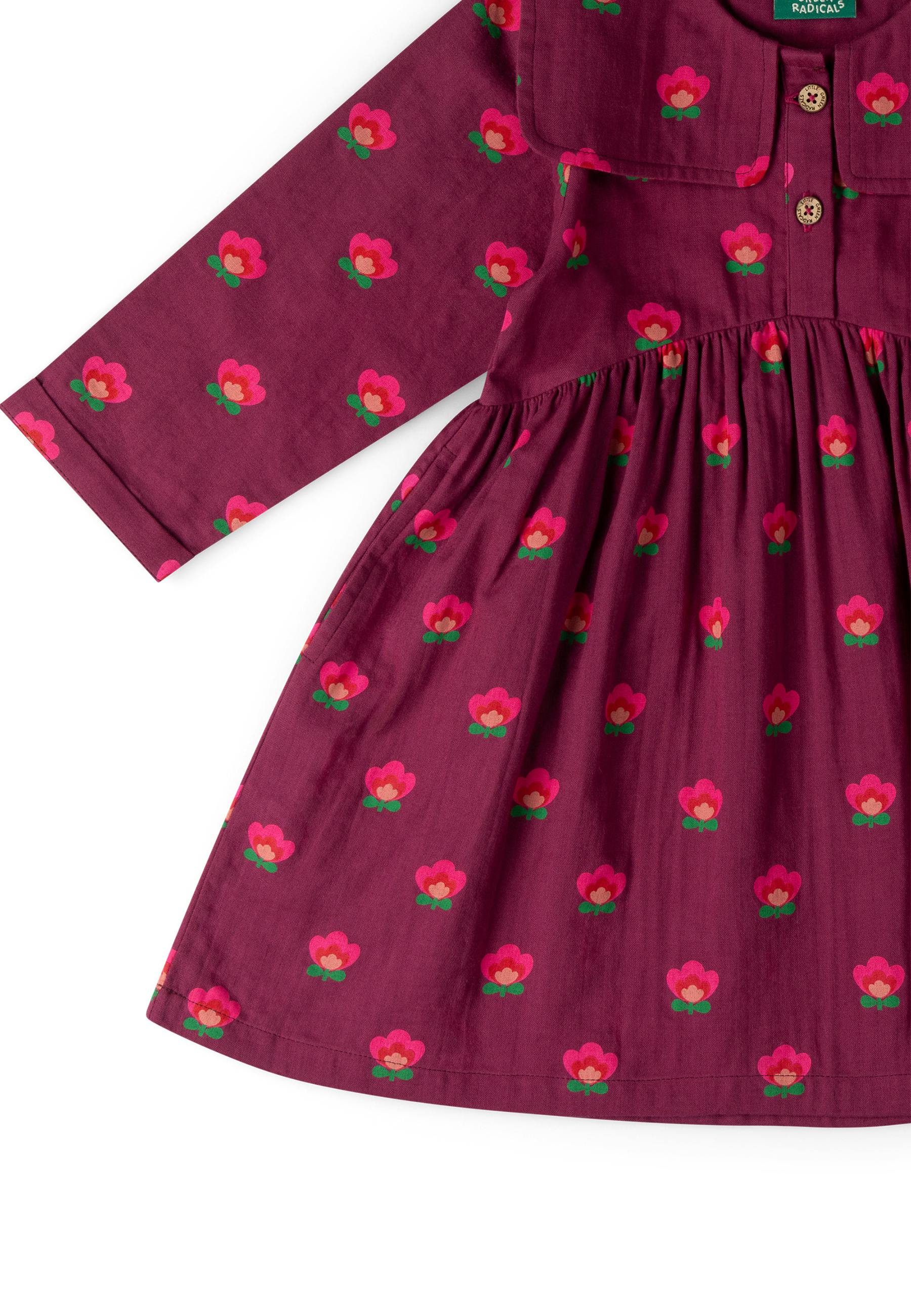 Pink Flowers Sailor Dress, Purple