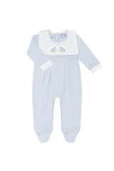 Blue Rocking Horse Embroidered Footie