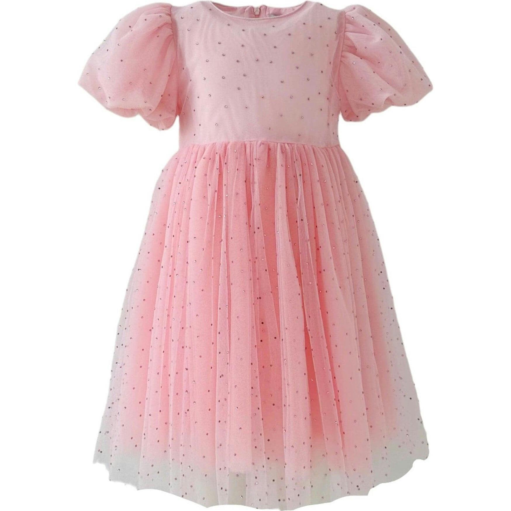 Magic Crystal Short Puff Sleeve Dress