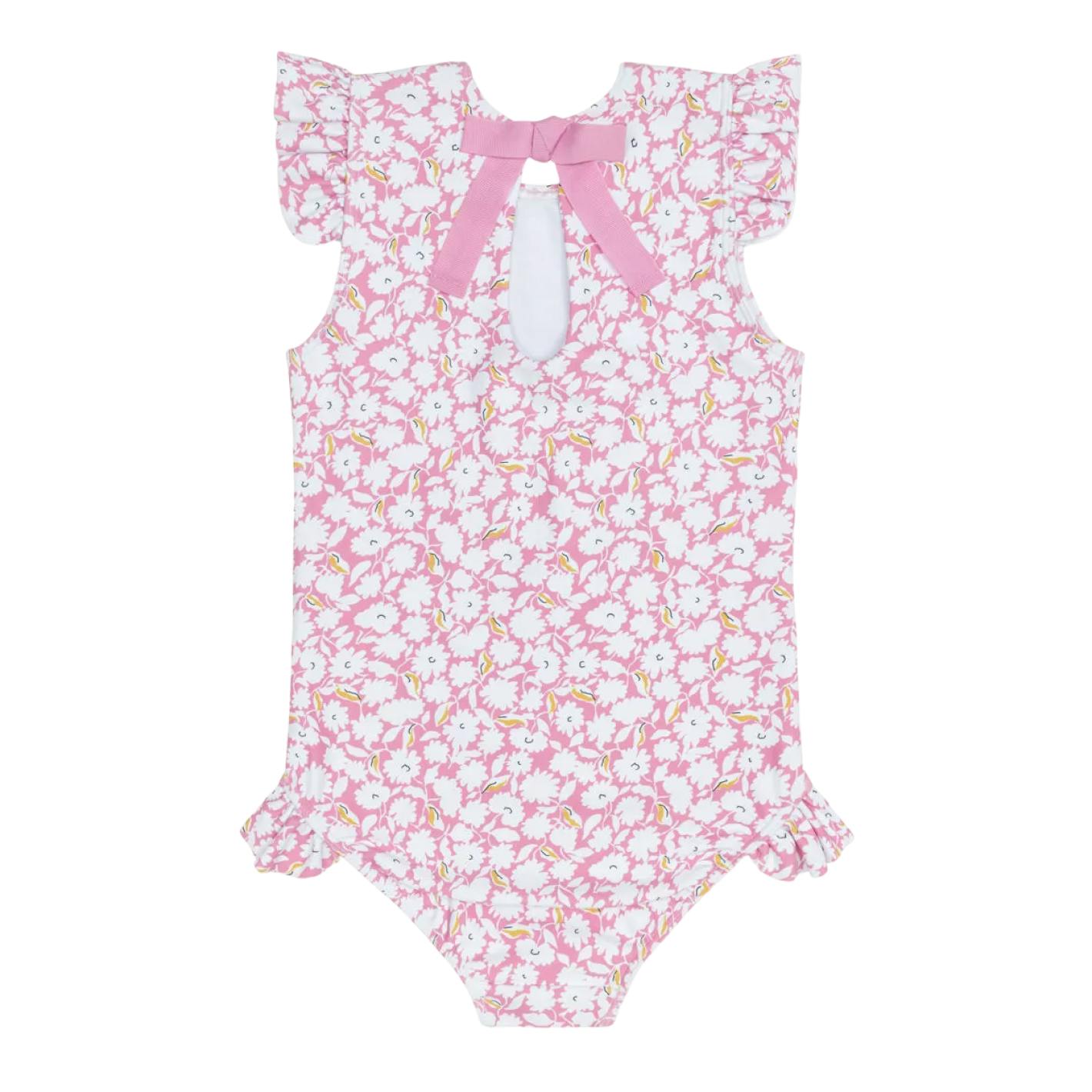 girls blush bloom ruffle cap sleeve one piece