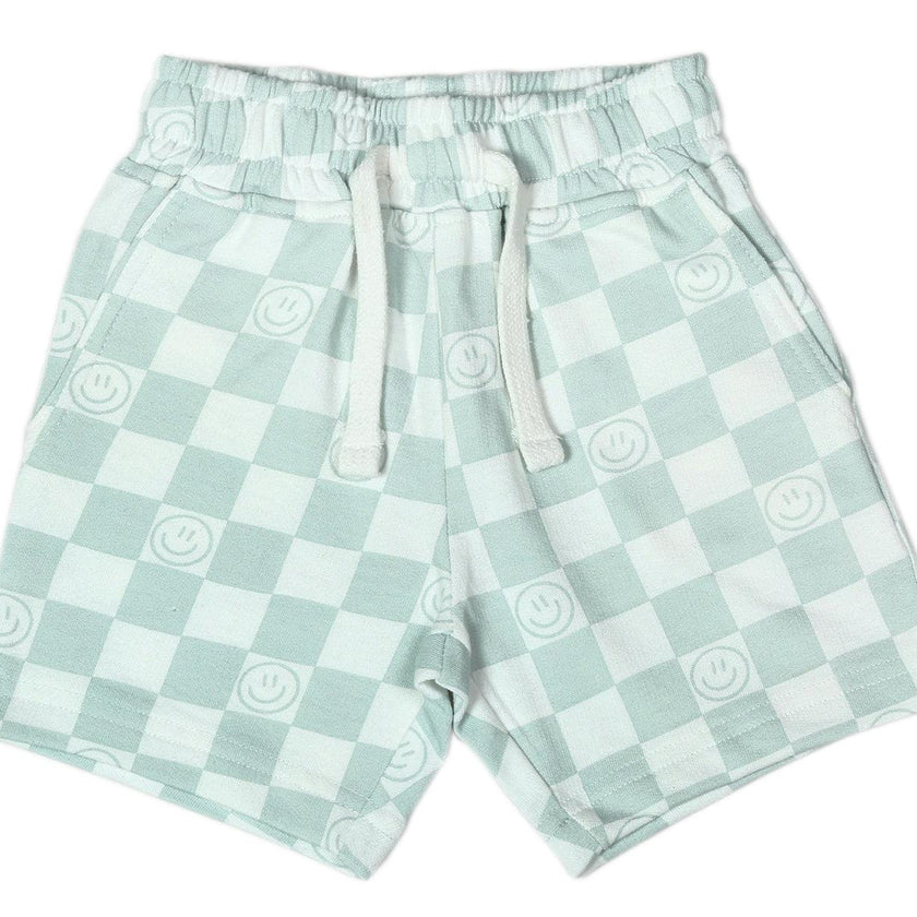 Kids Sweat Shorts - Check Smile