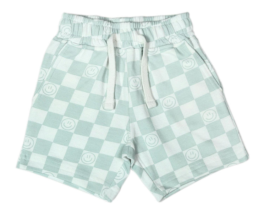 Kids Sweat Shorts - Check Smile