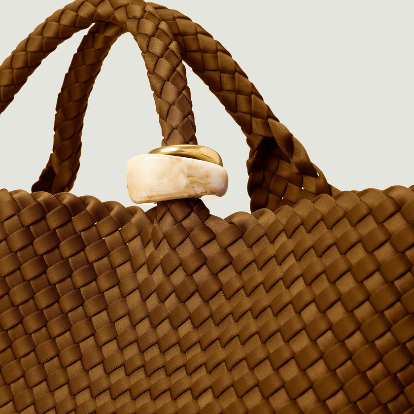 St. Barths Medium Tote Beads | Teak
