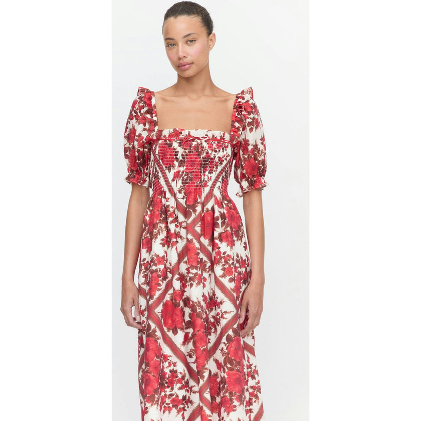 The Scarlett Nap Dress - Red Diamond Rose