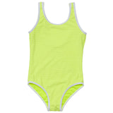 UPF50+ Scoop Neck Sleeveless Contrast Piped Swimsuit