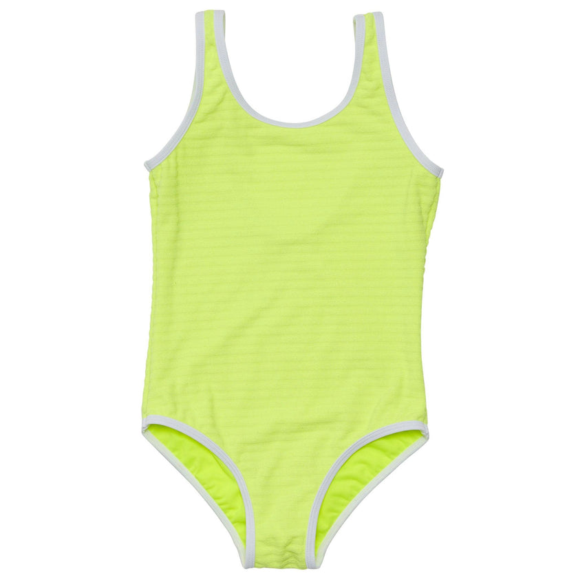 UPF50+ Scoop Neck Sleeveless Contrast Piped Swimsuit
