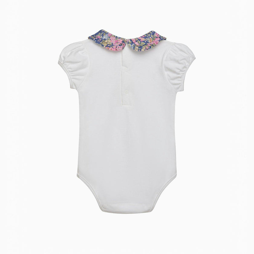 Baby Short-Sleeved Pie Crust Bodysuit in Tatum
