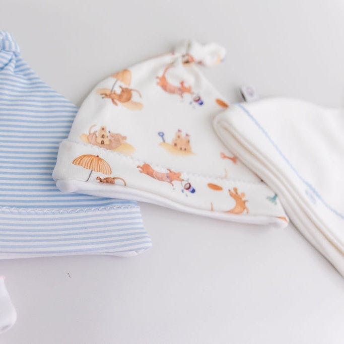 Beach Dogs Pima Cotton Newborn Hat