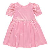 Girls Lame Laurie Dress - Light Pink