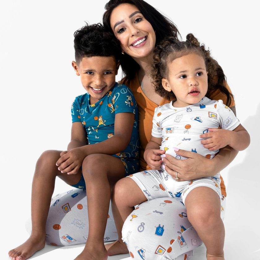 Basketball Pups Bamboo Kids Pajama Short Set