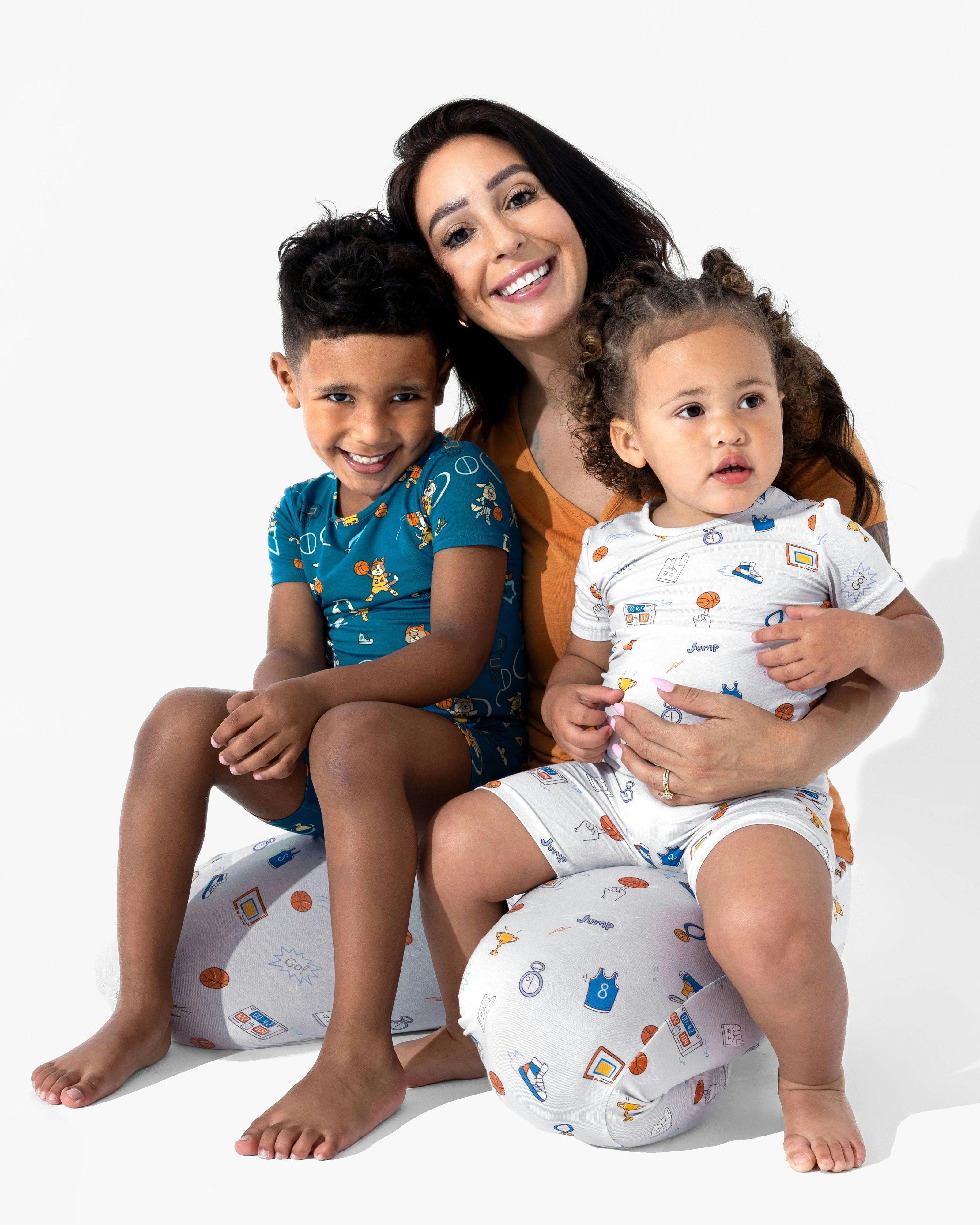 Basketball Pups Bamboo Kids Pajama Short Set