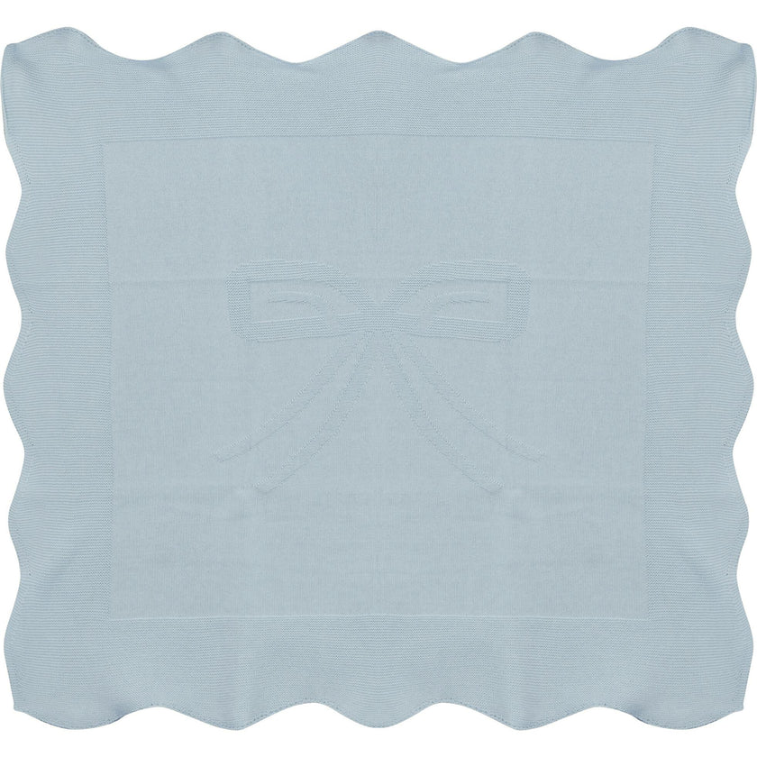 Bow Print Blanket Blue Mist