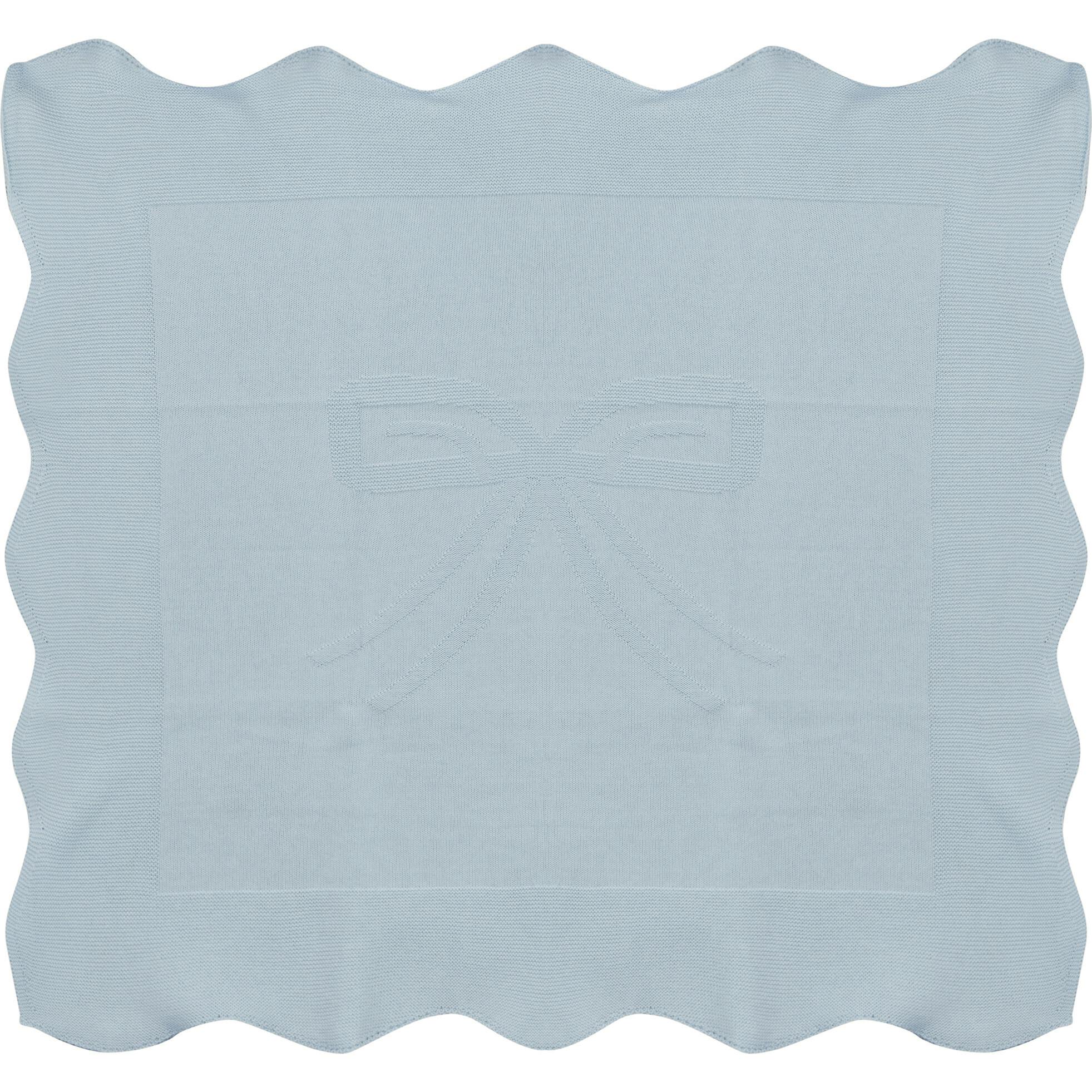Bow Print Blanket Blue Mist