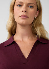 Polo Collar Knit Maternity Nursing Sweater
