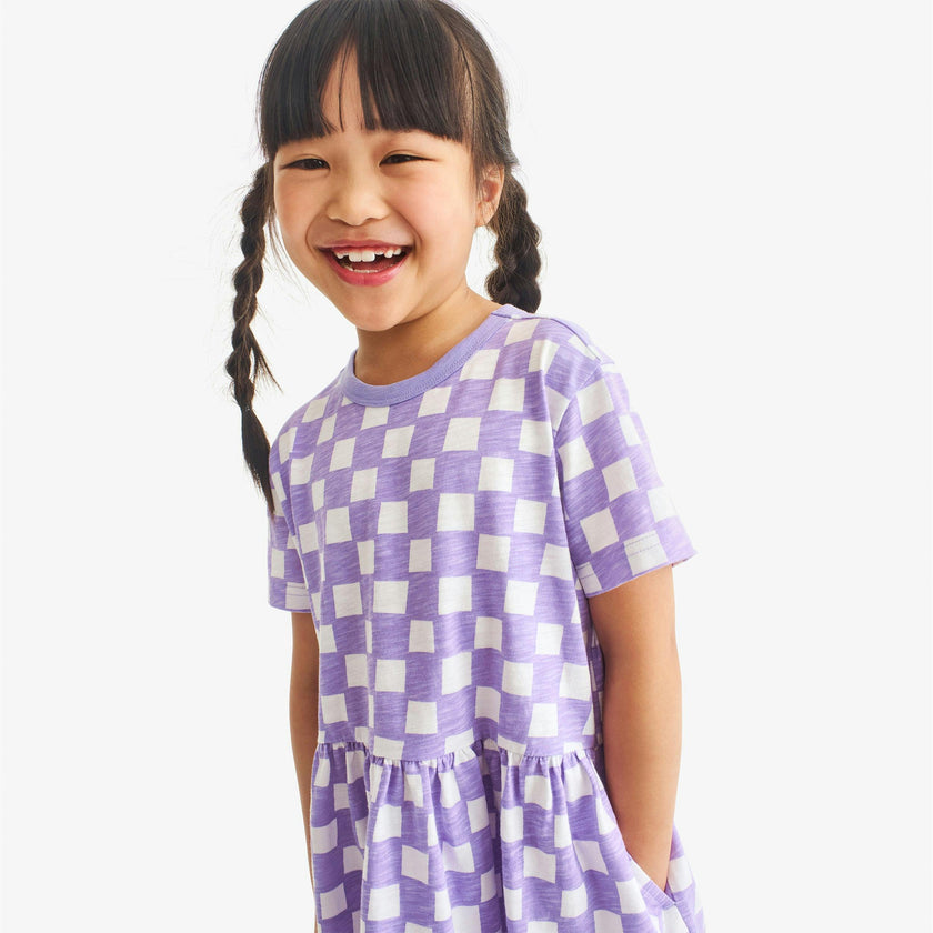Clearance kids check easy dress