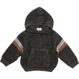 Chunky Ribbed Knit Long Sleeve Front Pocket Boxy Fit Hooded Sweater