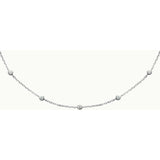 Crystal Solitaire Necklace, Sterling Silver