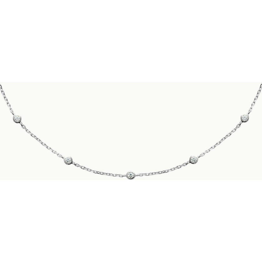 Crystal Solitaire Necklace, Sterling Silver