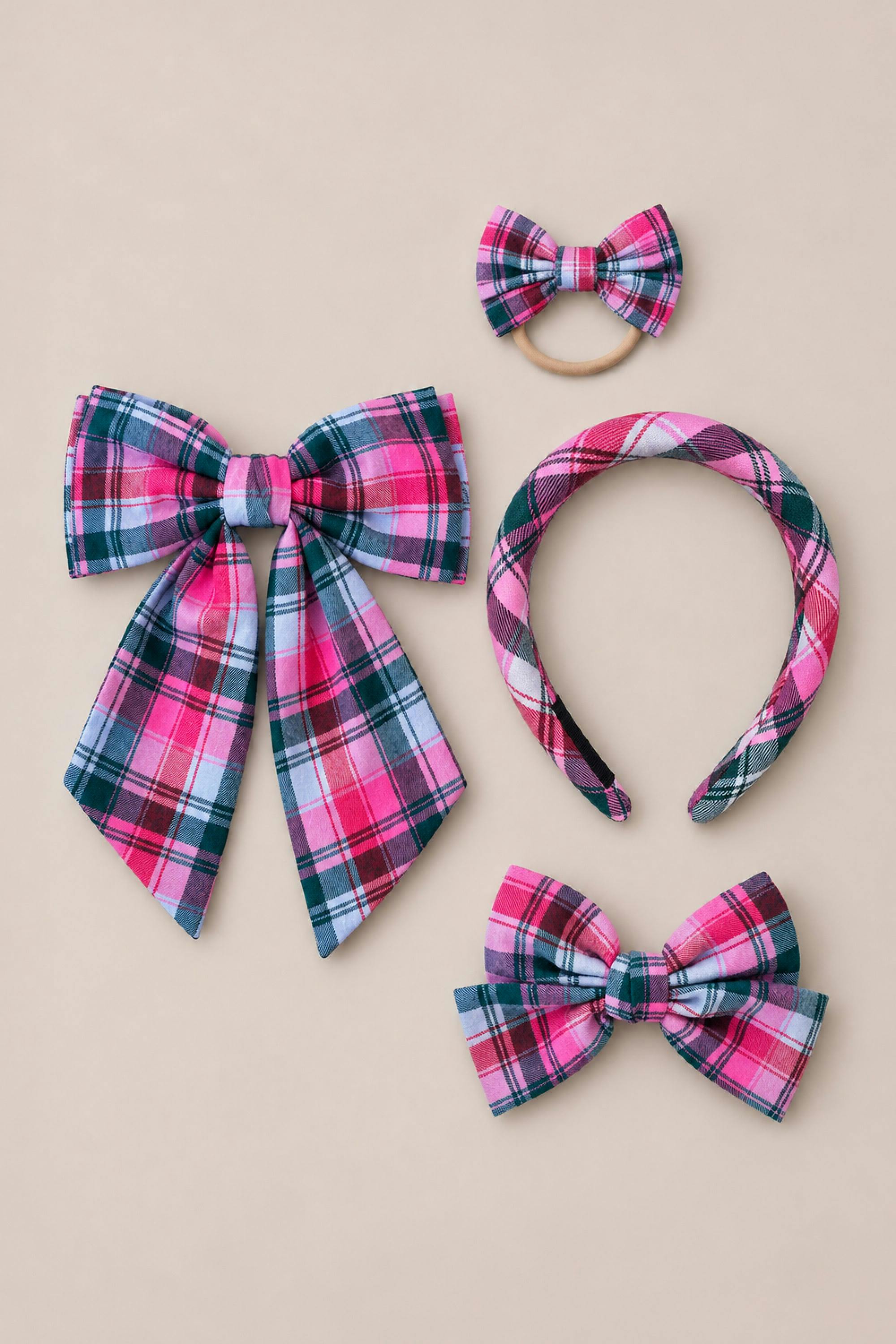 Hair Bows in Vibrant Plaid