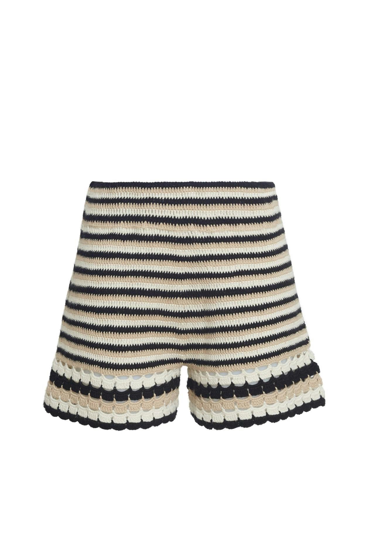 LARA MULTI STRIPE CROCHET SHORT