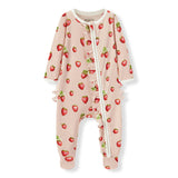 Strawberry Organic Cotton Ruffle Footed Romper