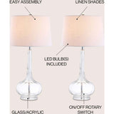 Bette 28.5" Glass Teardrop LED Table Lamp Set 2
