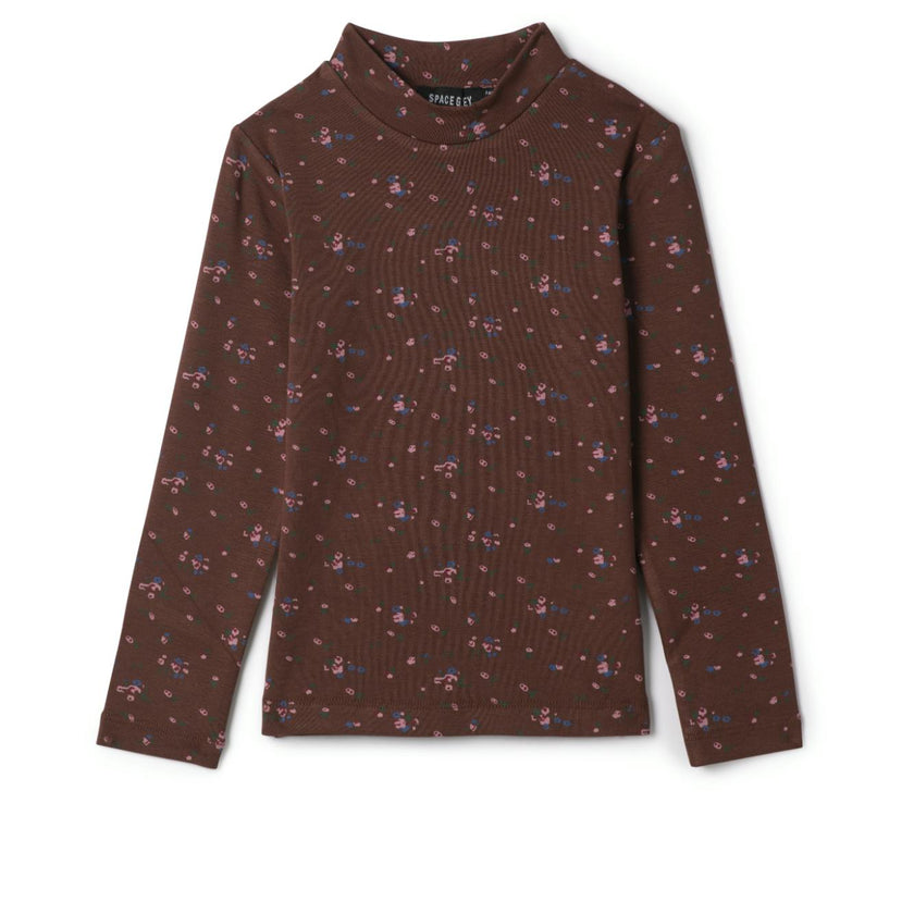 Floral Printed Mock Neck