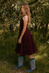 Mini Destiny Dress in Burgundy