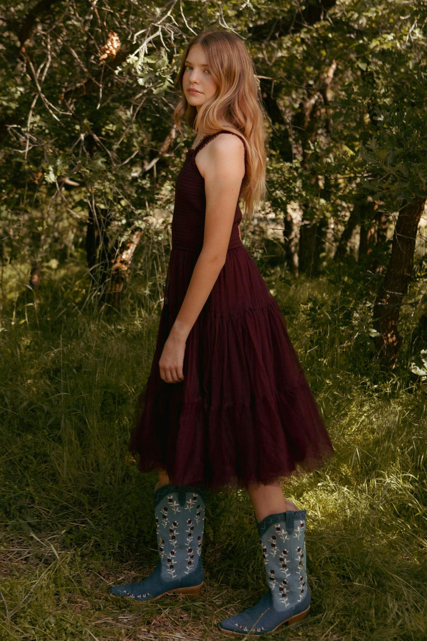 Mini Destiny Dress in Burgundy