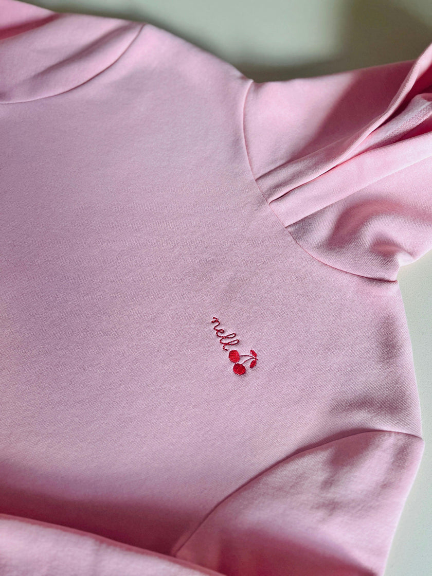 Cherry Monogrammed Girls Cropped Hoodie
